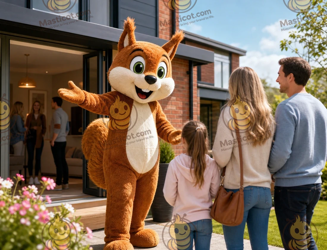 Une mascotte pour des portes ouvertes en maison témoin