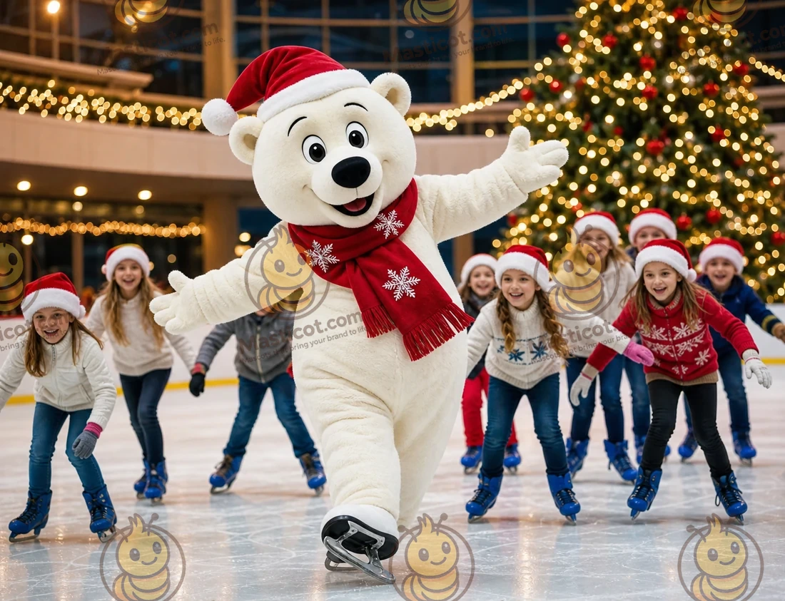 Porque usar mascotes em eventos de Natal num rinque?