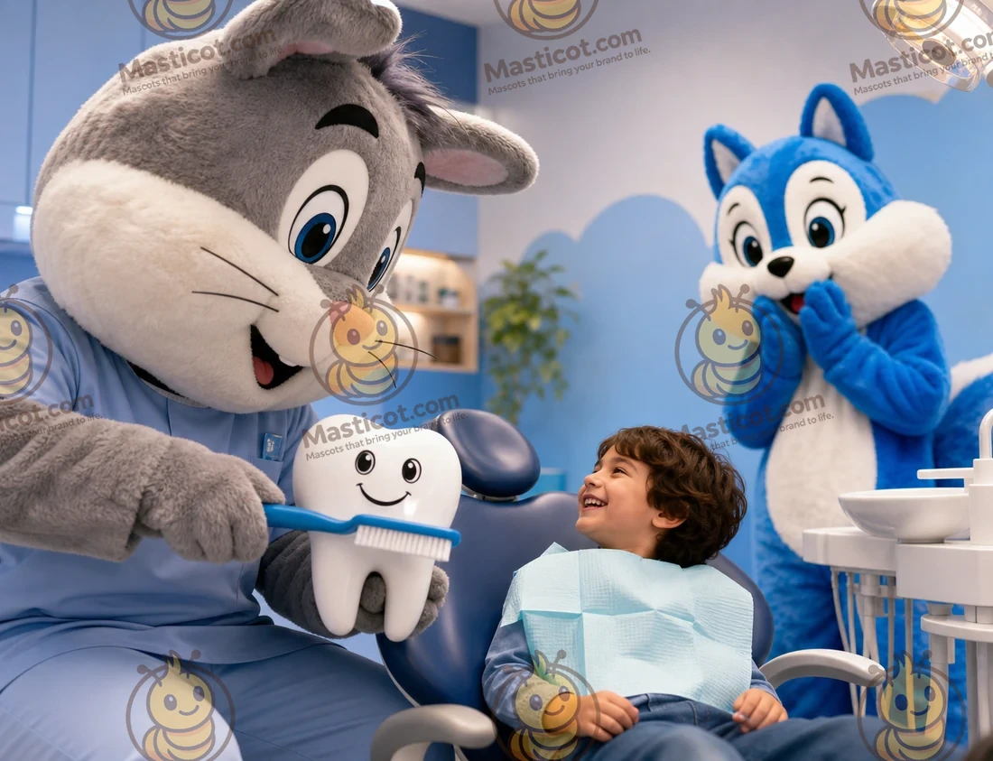 Så gör en maskot tandläkarbesöket mindre läskigt för barn