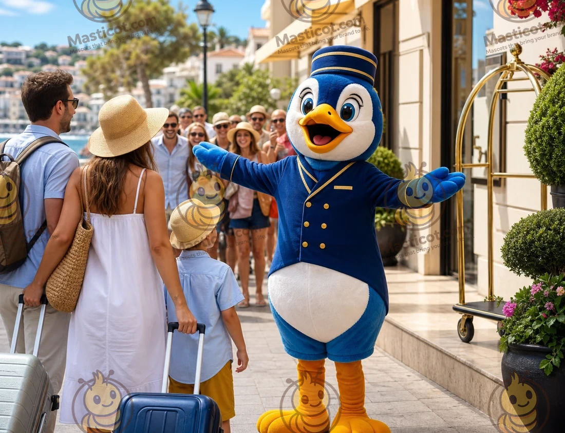 Como destaca uma mascote um hotel numa zona turística?